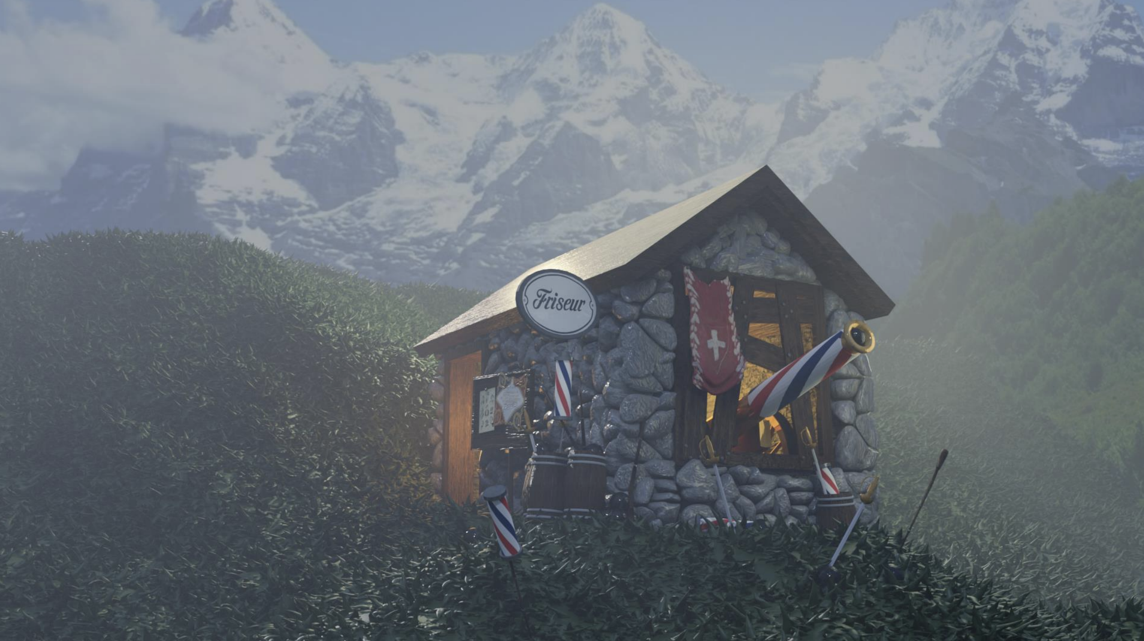 Bunker Barber Shop - Wide Shot